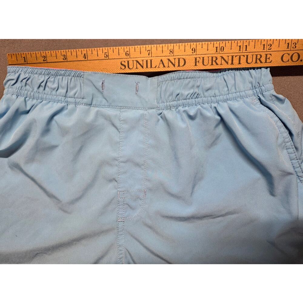 Kids Light Blue Athletic Shorts with Pink Logo - Picture 3 of 11